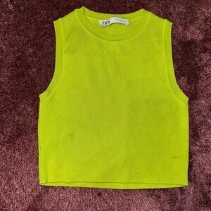 💚Zara Neon Green Cropped Tank💚